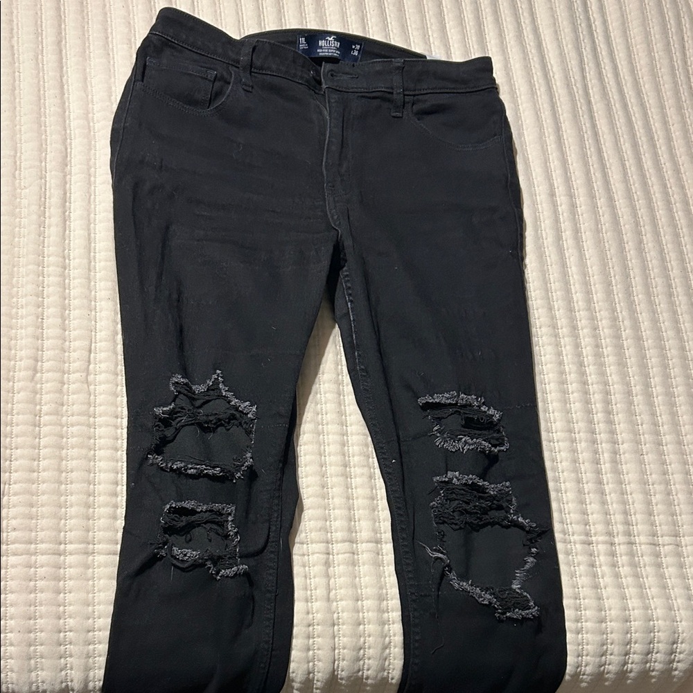Hollister Black Distressed Skinny Jeans